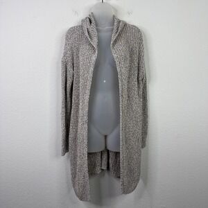 One Grey Day Cardigan Womens S Knit‎ Open Front Hooded Boho Coastal Minimalist